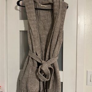 Women's Taupe Knit Sweater Vest